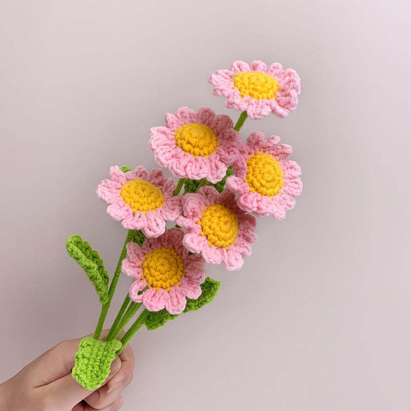 Little Daisy Crochet Flower Cadeau De Fleur Tricoté À La Main Pour Les Amoureux - soufeelfr