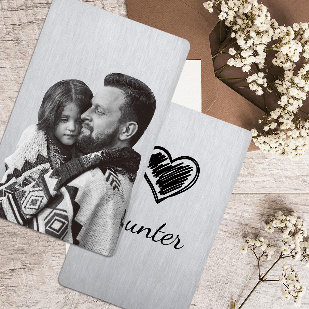 Carte D'insertion De Portefeuille Personnalisée Carte De Portefeuille Gravée Avec Texte Et Photo Carte Photo Pour Portefeuille Pour Homme - soufeelfr