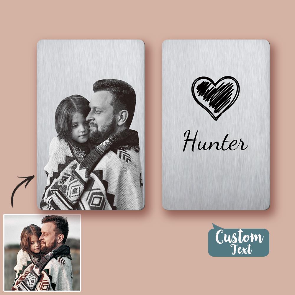 Carte D'insertion De Portefeuille Personnalisée Carte De Portefeuille Gravée Avec Texte Et Photo Carte Photo Pour Portefeuille Pour Homme - soufeelfr