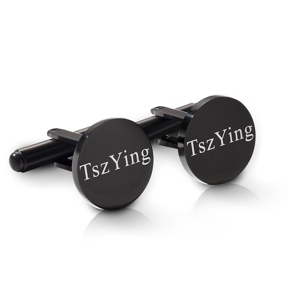 Boutons De Manchette Gravés Personnalisés Nom Advanced Simplicity Commémorer Les Cadeaux En Or