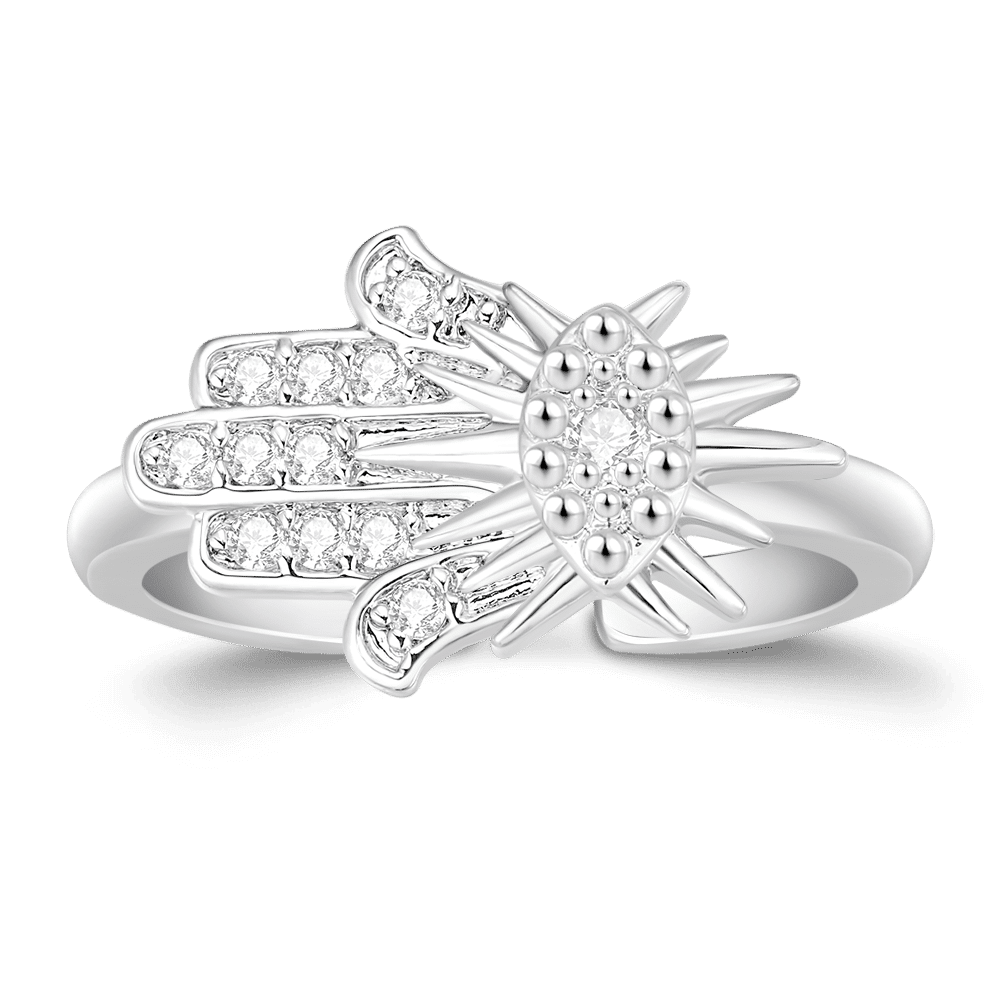 Bague Main De Fatima Plaqué Platine