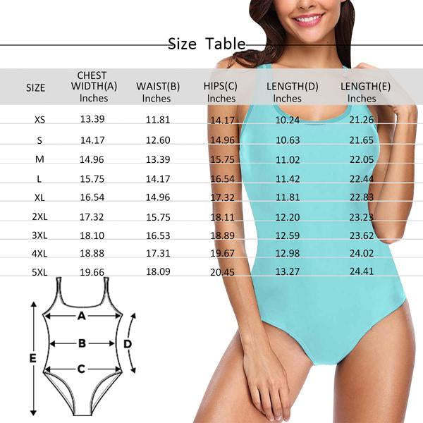 Maillot De Bain Une Pièce Avec Photo Personnalisée Pour Femmes - Fermeture À Glissière