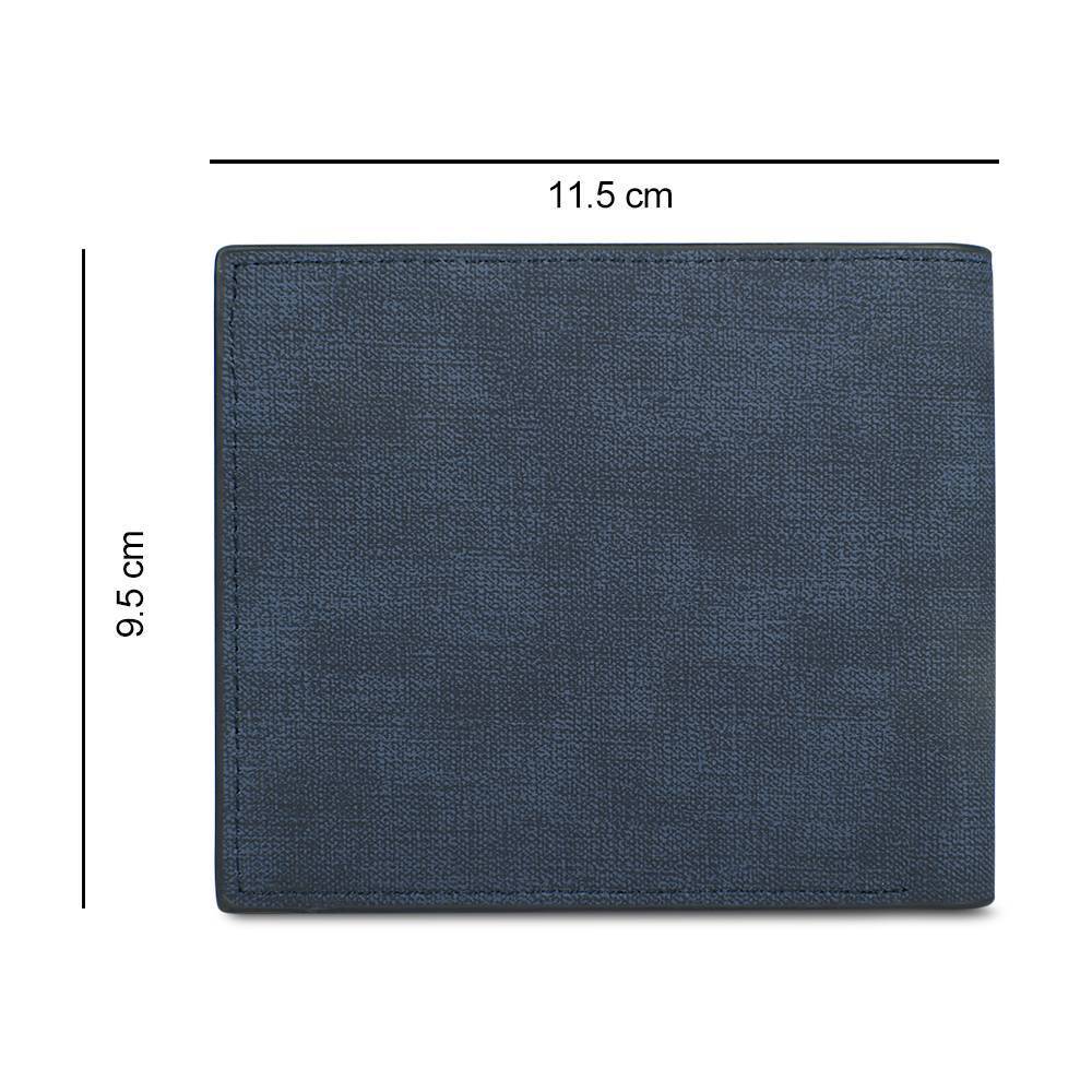 Gravable Portefeuille Photo Personnalisé Pliable Pour Homme En Cuir Bleu