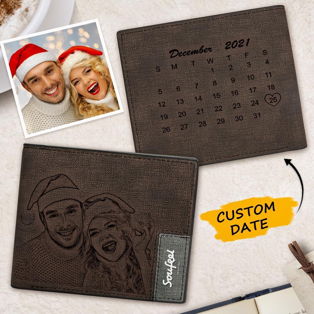 Christmas Wallets - Custom Photo Wallets Engraved Calendar Wallets For Family
