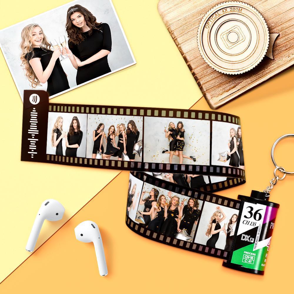 Scannable Spotify Code Film Porte-clés Spotify Photo Gravé Film Porte-clés Cadeaux Pour Lui Couleur Verte 15 Photos