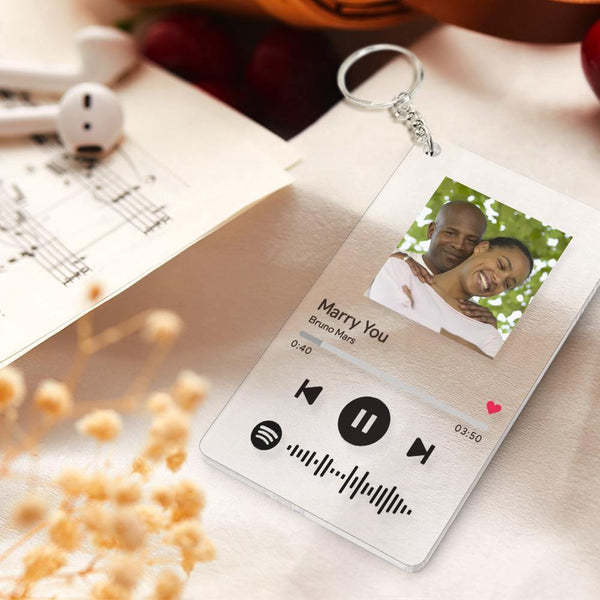 Cadeaux Scannables De Plaque De Musique Acrylique De Code Spotify Personnalisé Pour La Famille 4.7in * 6.3in (12 * 16cm)
