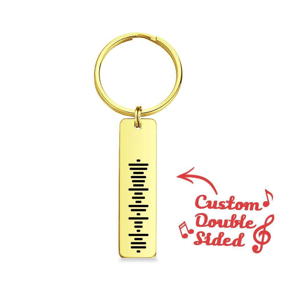 Scannable Music Code Keychain, Custom Music Song Keychains Noir Double Face