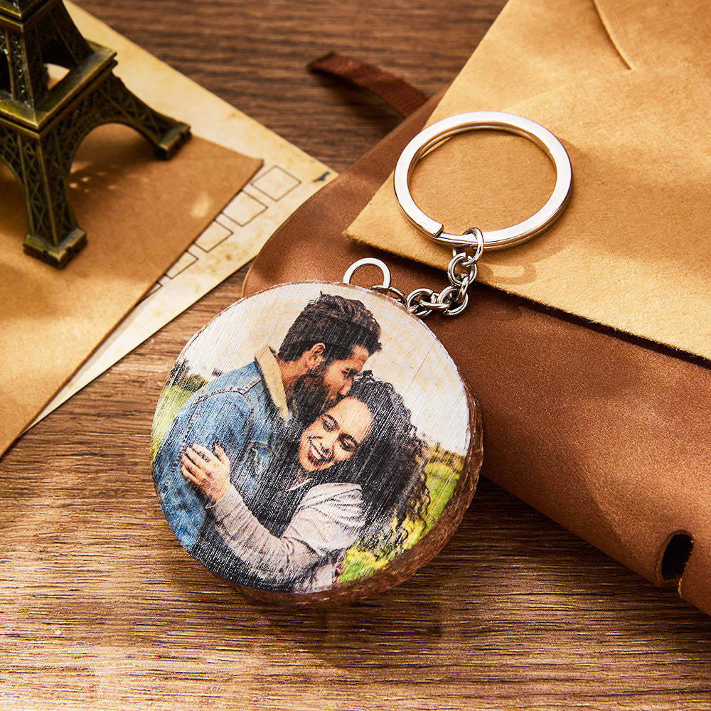 Porte-clés En Bois Photo Personnalisé Sweet Light Keychain Cadeau Pour Elle