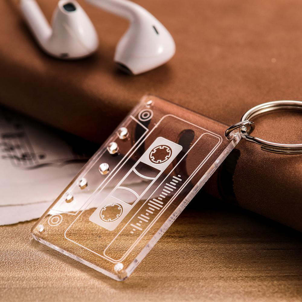Porte-clés Personnalisé De Bande De Code De Musique. Cadeaux De Porte-clés De Chanson De Musique Gravée