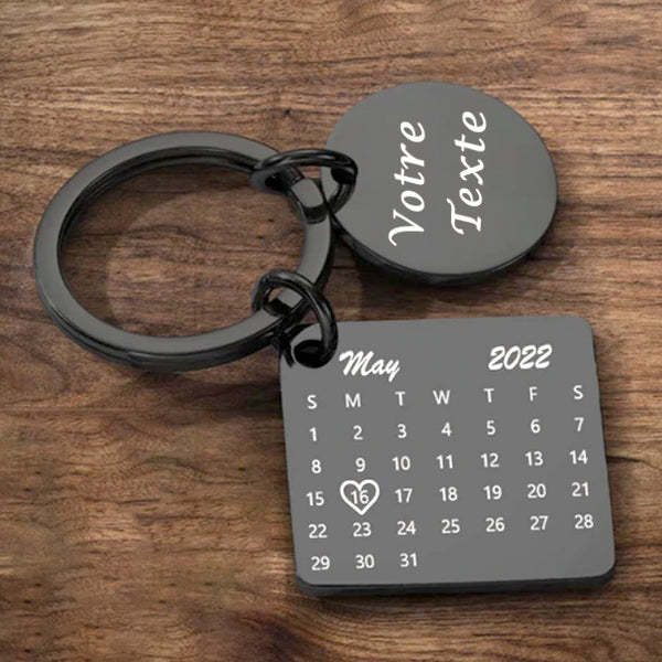 Porte-clés Calendrier Personnalisé, Porte-clés Date, Anniversaire, Petit Ami, Petite Amie, Mari, Femme, Relations, Mariage