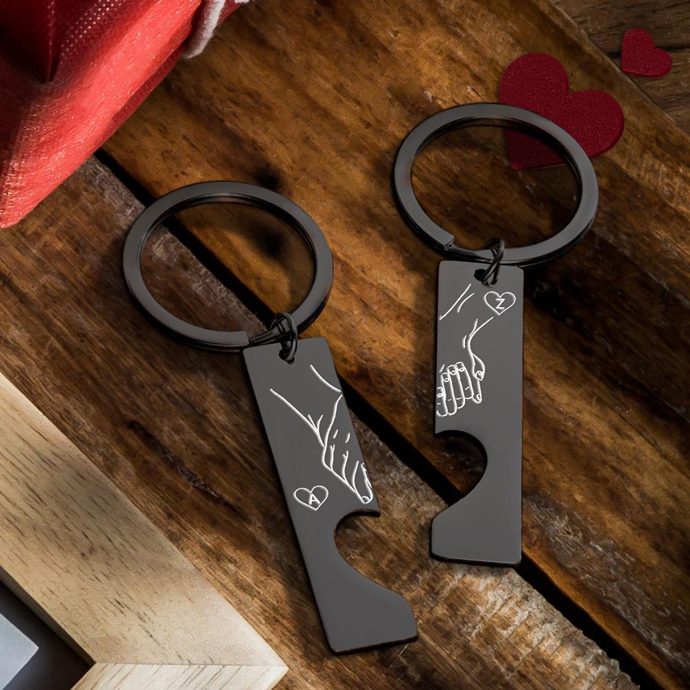 Porte-clés Personnalisé Gravé Coeur Porte-clés Saint Valentin Cadeau Cadeau Pour Elle - soufeelfr