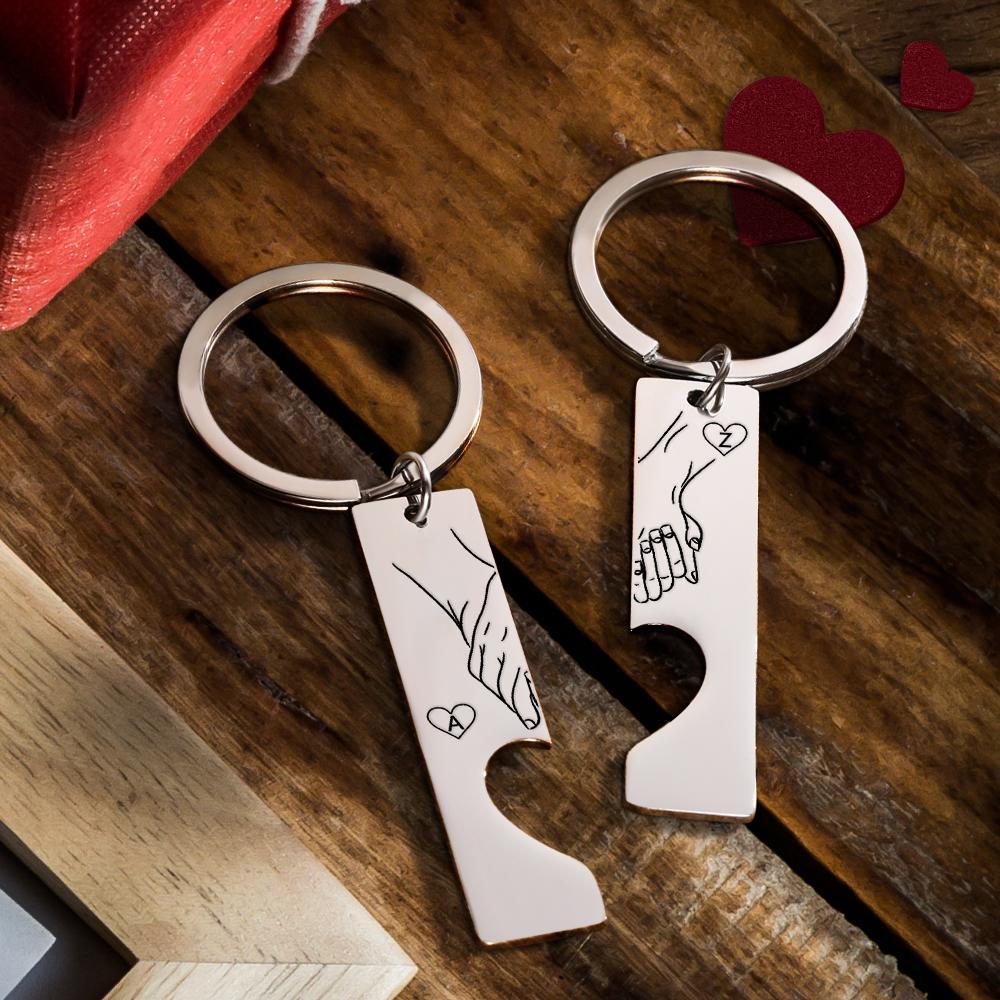 Porte-clés Personnalisé Gravé Coeur Porte-clés Saint Valentin Cadeau Cadeau Pour Elle - soufeelfr