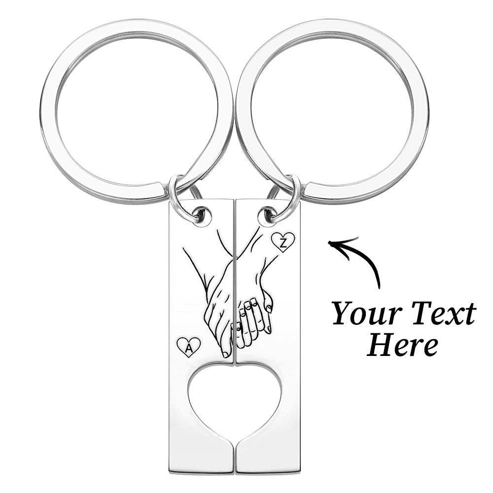 Porte-clés Personnalisé Gravé Coeur Porte-clés Saint Valentin Cadeau Cadeau Pour Elle - soufeelfr