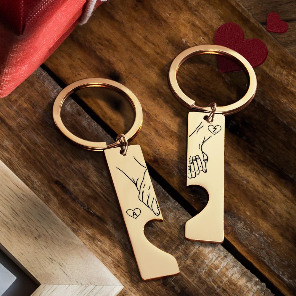 Porte-clés Personnalisé Gravé Coeur Porte-clés Saint Valentin Cadeau Cadeau Pour Elle - soufeelfr