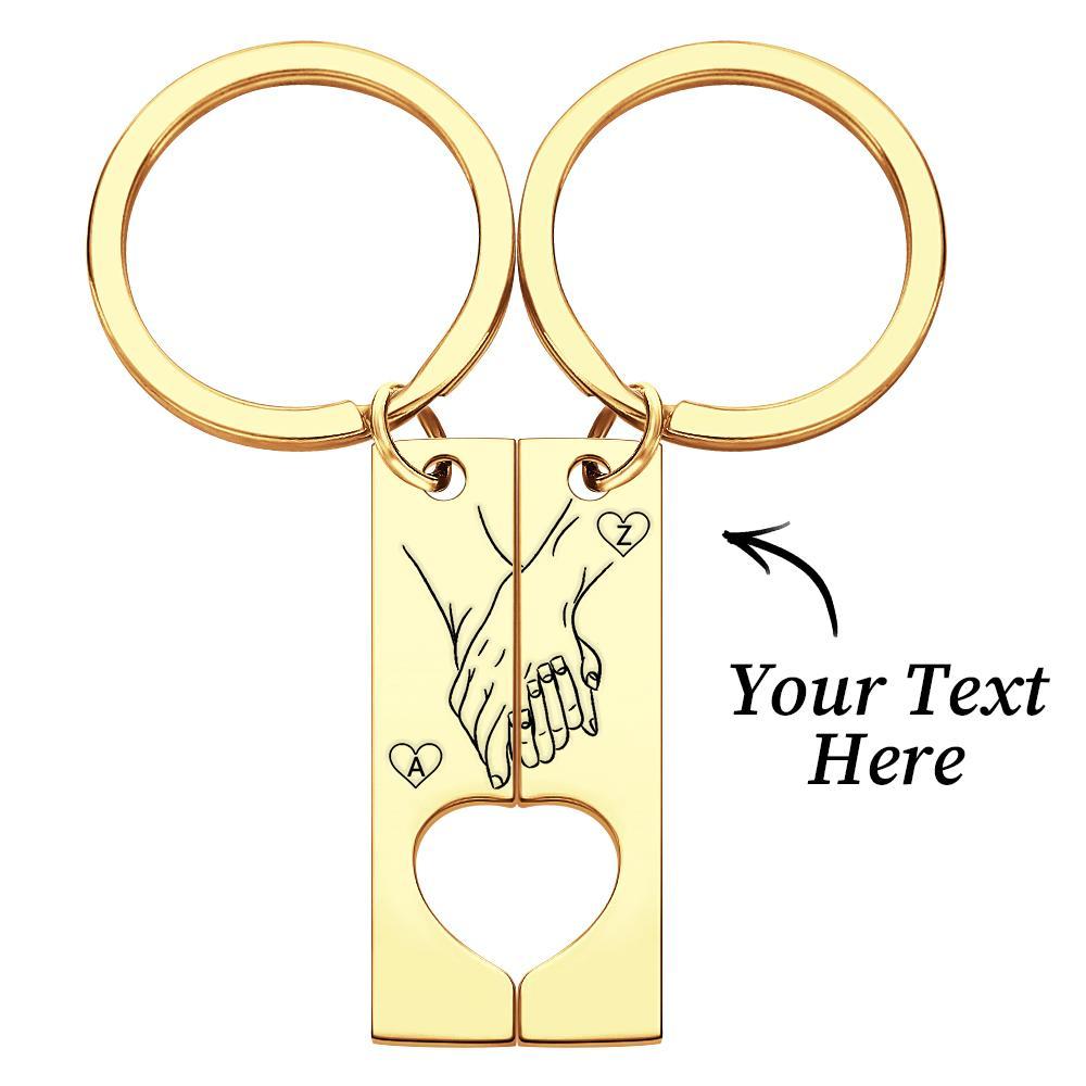 Porte-clés Personnalisé Gravé Coeur Porte-clés Saint Valentin Cadeau Cadeau Pour Elle - soufeelfr