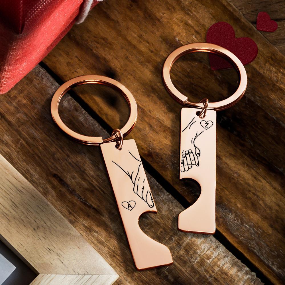 Porte-clés Personnalisé Gravé Coeur Porte-clés Saint Valentin Cadeau Cadeau Pour Elle - soufeelfr