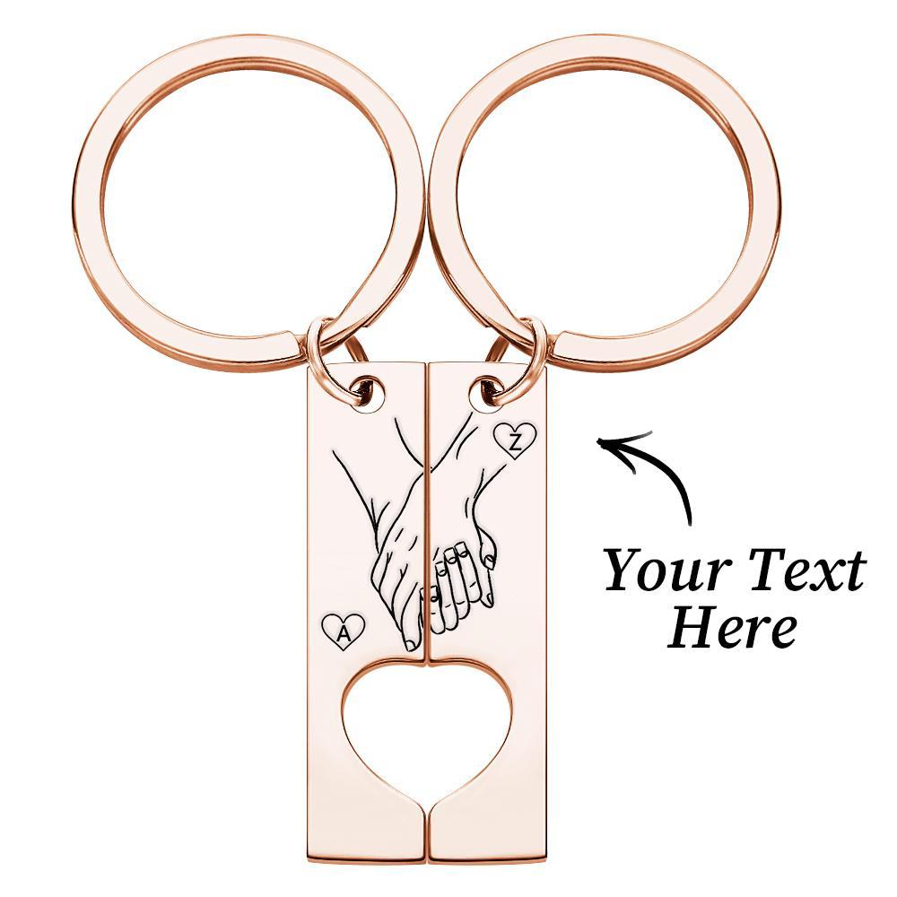 Porte-clés Personnalisé Gravé Coeur Porte-clés Saint Valentin Cadeau Cadeau Pour Elle - soufeelfr
