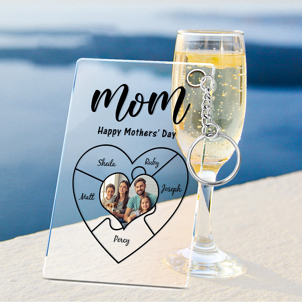 Lampe Veilleuse Avec Nom Gravé Pour La Fête Des Mères Porte-clés Photo Personnalisé Meilleur Cadeau De Plaque Pour Maman