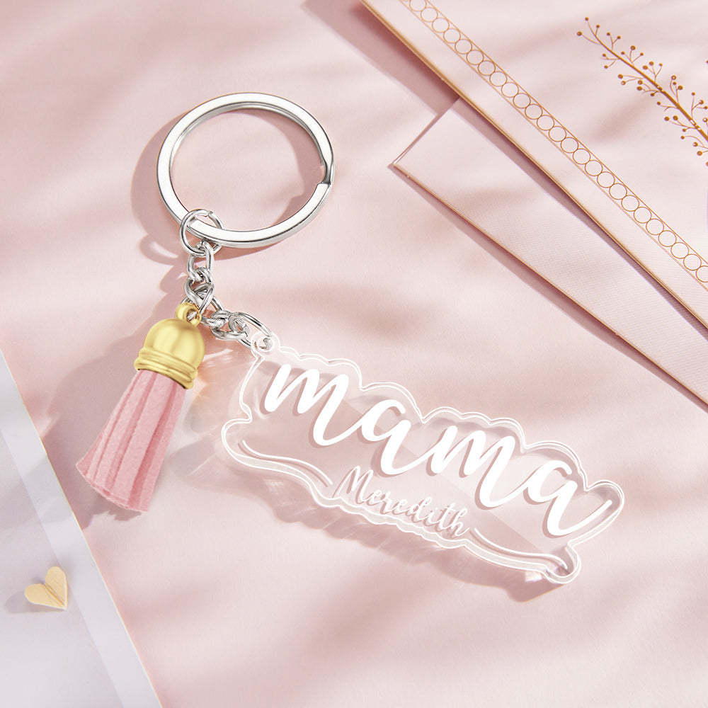 Noms De Famille Personnalisés Porte-clés En Acrylique Transparent Porte-clés Maman Personnalisé Cadeaux De Fête Des Mères - soufeelfr