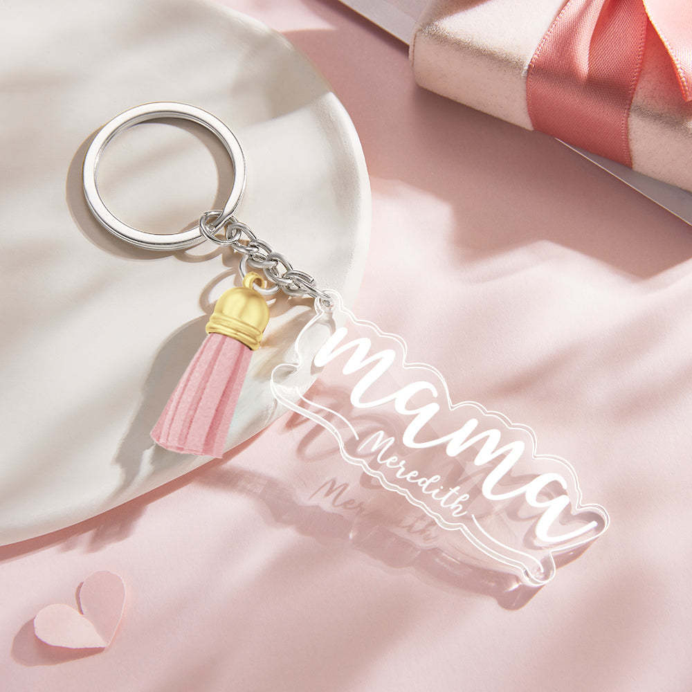 Noms De Famille Personnalisés Porte-clés En Acrylique Transparent Porte-clés Maman Personnalisé Cadeaux De Fête Des Mères - soufeelfr