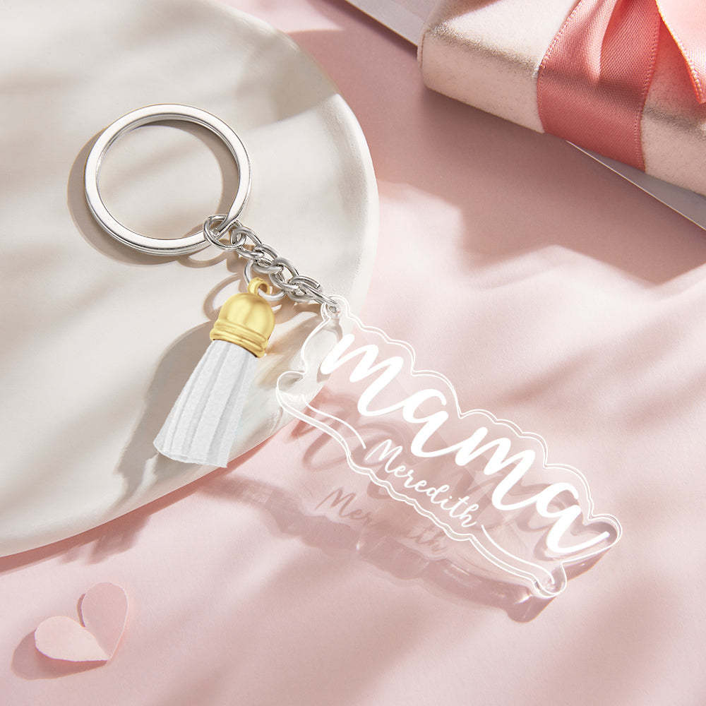 Noms De Famille Personnalisés Porte-clés En Acrylique Transparent Porte-clés Maman Personnalisé Cadeaux De Fête Des Mères - soufeelfr