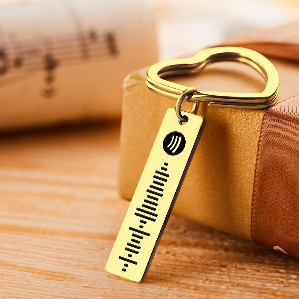 Porte-clés En Métal Personnalisé Spotify Code Keychain Avec Porte-clés En Forme De Coeur