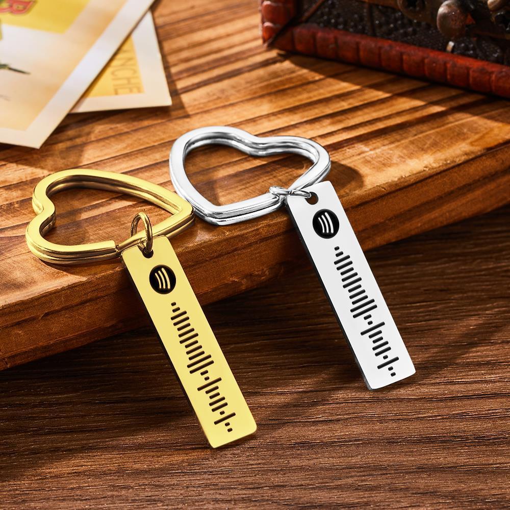 Porte-clés En Métal Personnalisé Spotify Code Keychain Avec Porte-clés En Forme De Coeur