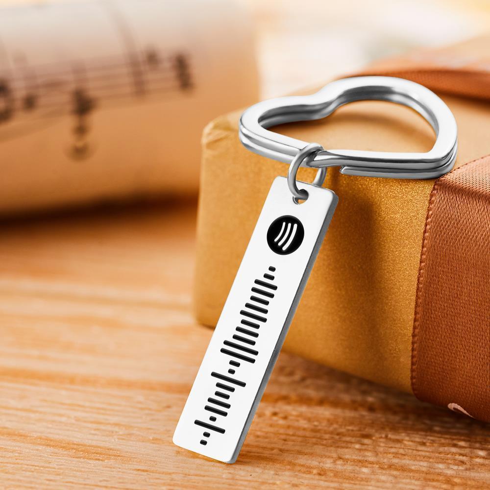 Porte-clés En Métal Personnalisé Spotify Code Keychain Avec Porte-clés En Forme De Coeur