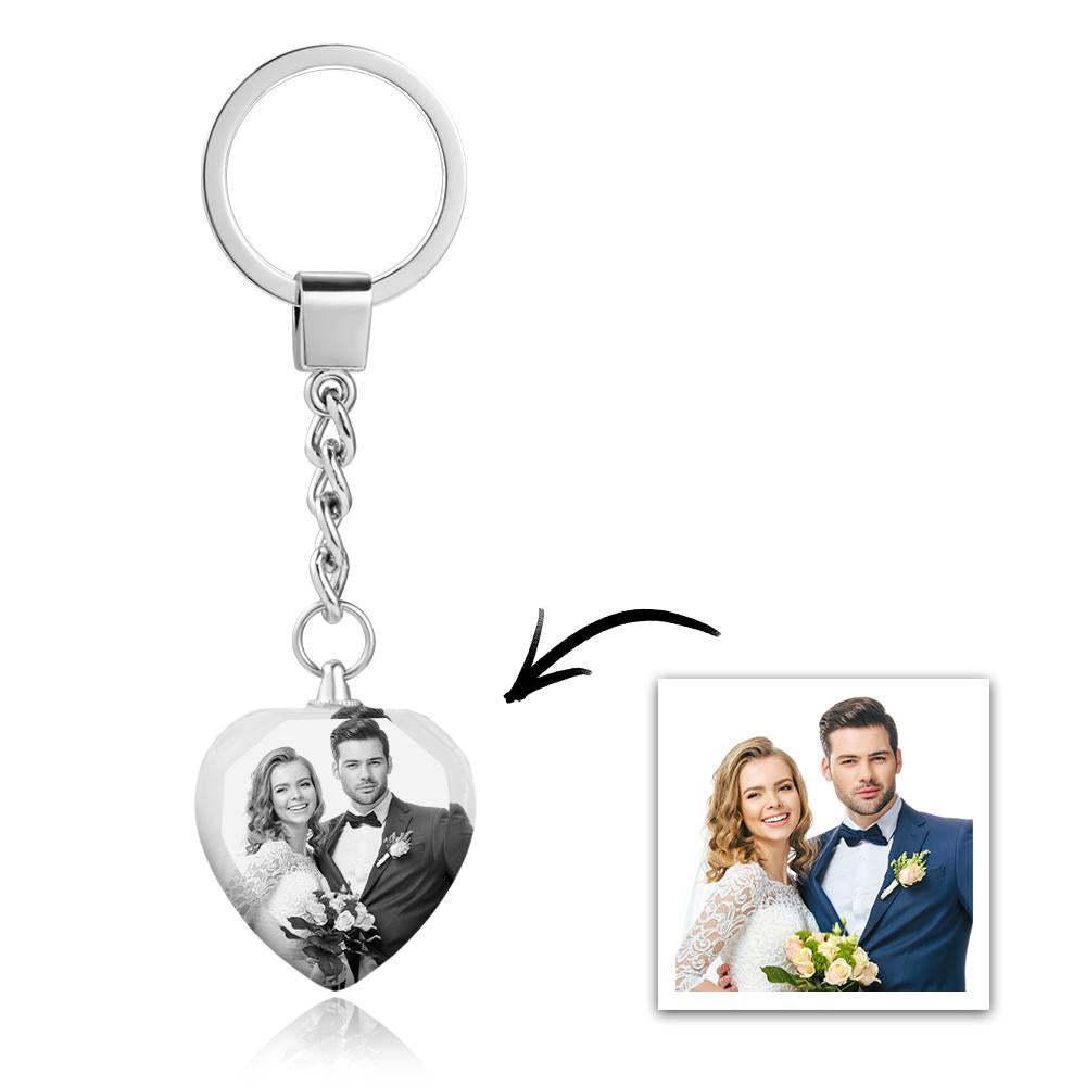 Porte-clés Photo Personnalisé Porte-clés En Cristal Filtre Blanc Et Noir Cadeau Parfait Pour La Saint-valentin - soufeelfr