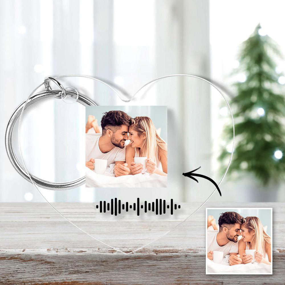 Porte-clés À Code Musical Scannable Personnalisé Musique Chanson Préférée Porte-clés Gravé En Forme De Coeur