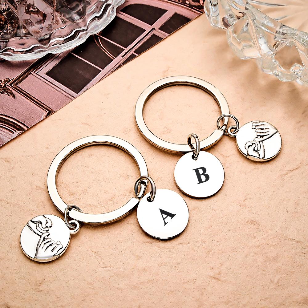 Lettre Personnalisée Keychain Pull Hook Unique Couple Gifts - soufeelfr