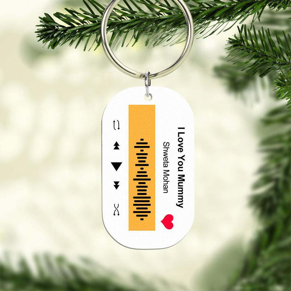 Scannable Music Code Porte-clés Musique Chanson Préférée Porte-clés Gravé Cadeaux Pour Lui