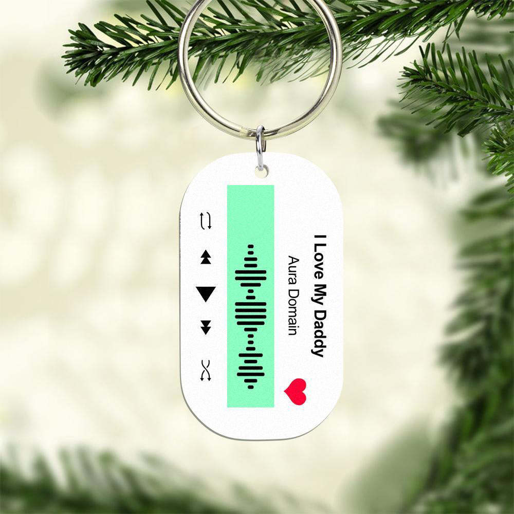 Scannable Music Code Porte-clés Musique Chanson Préférée Porte-clés Gravé Cadeaux De Mémoire Pour Lui