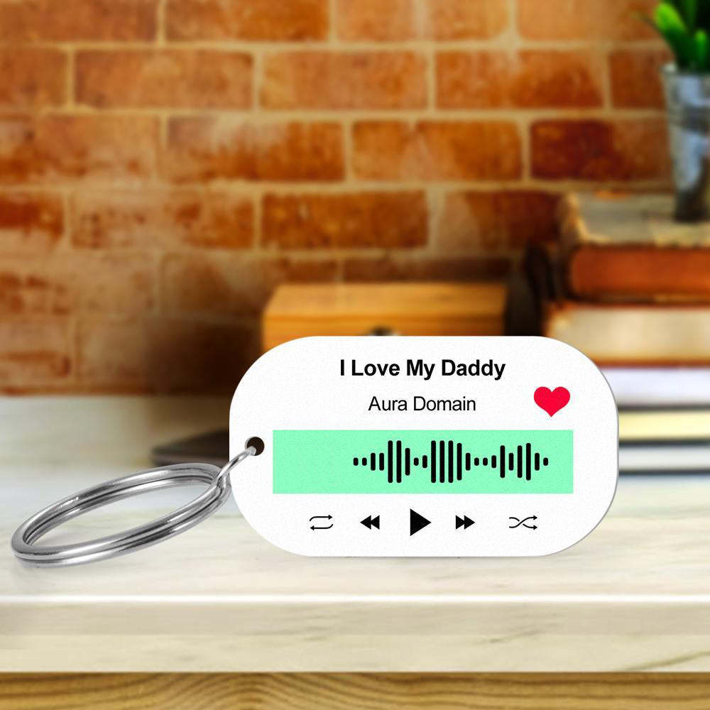 Scannable Music Code Porte-clés Musique Chanson Préférée Porte-clés Gravé Cadeaux De Mémoire Pour Lui