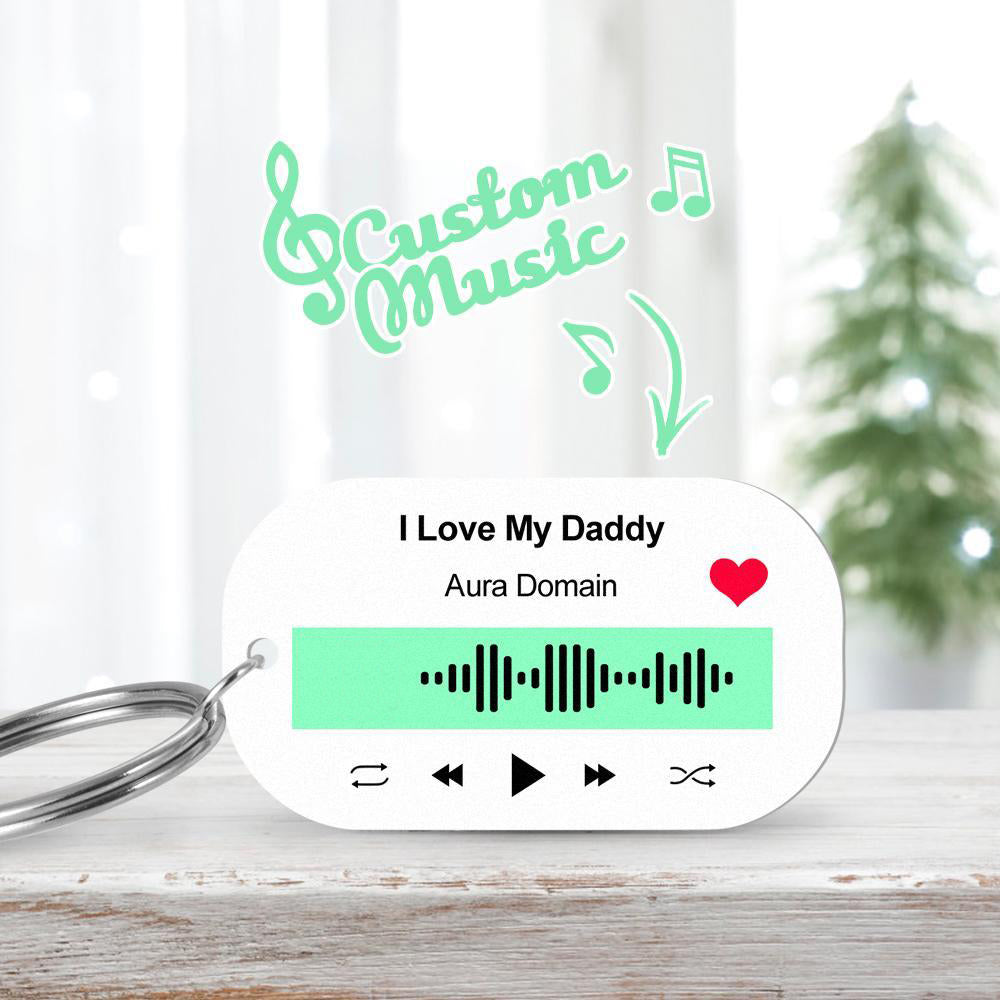 Scannable Music Code Porte-clés Musique Chanson Préférée Porte-clés Gravé Cadeaux De Mémoire Pour Lui