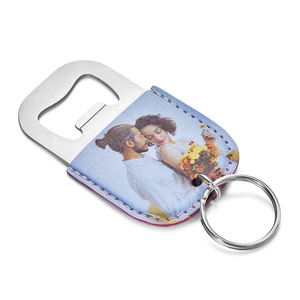 Porte-clés Photo Personnalisé Ouvre-bouteille Image Personnalisée Porte-clés En Cuir Végétalien - soufeelfr