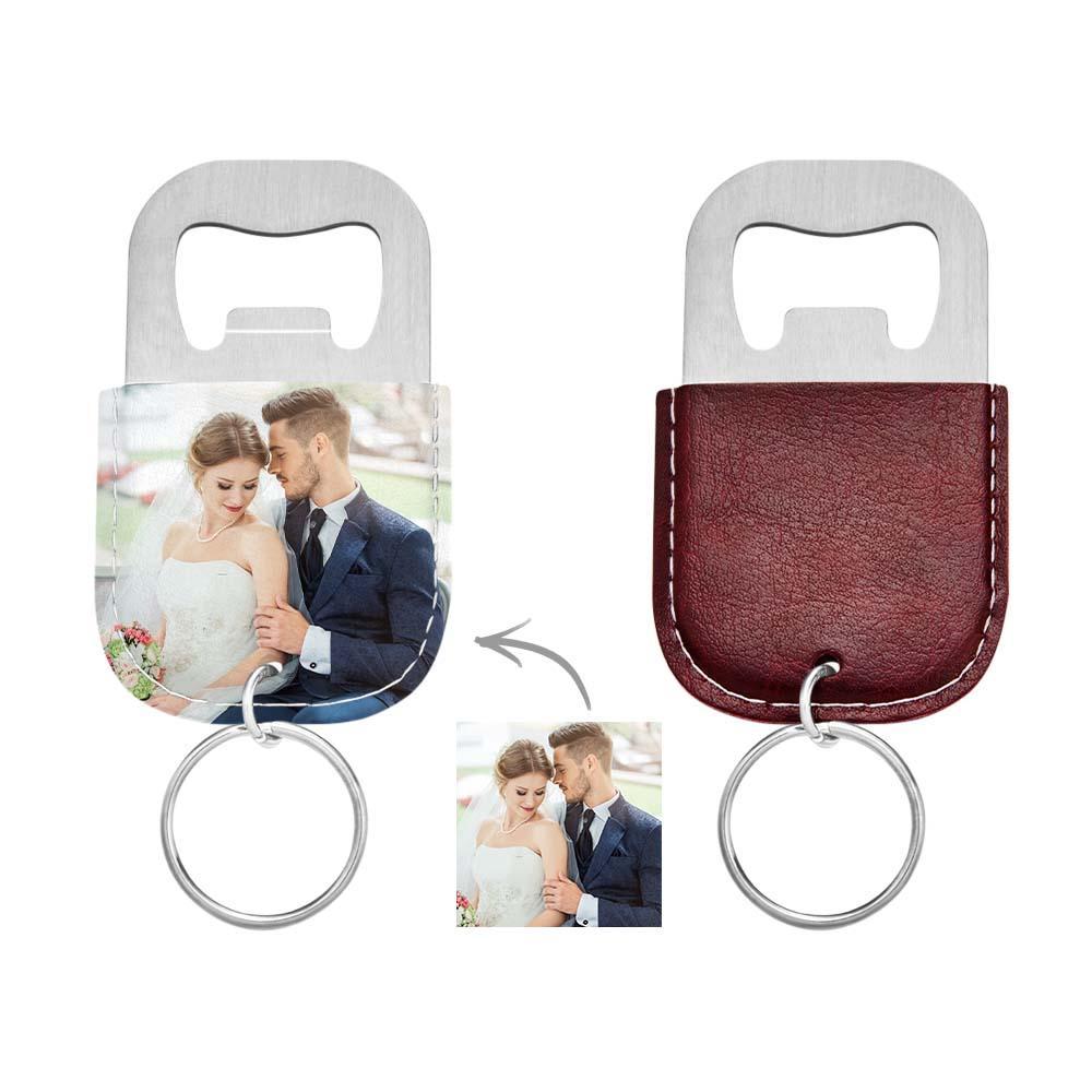 Porte-clés Photo Personnalisé Ouvre-bouteille Image Personnalisée Porte-clés En Cuir Végétalien - soufeelfr