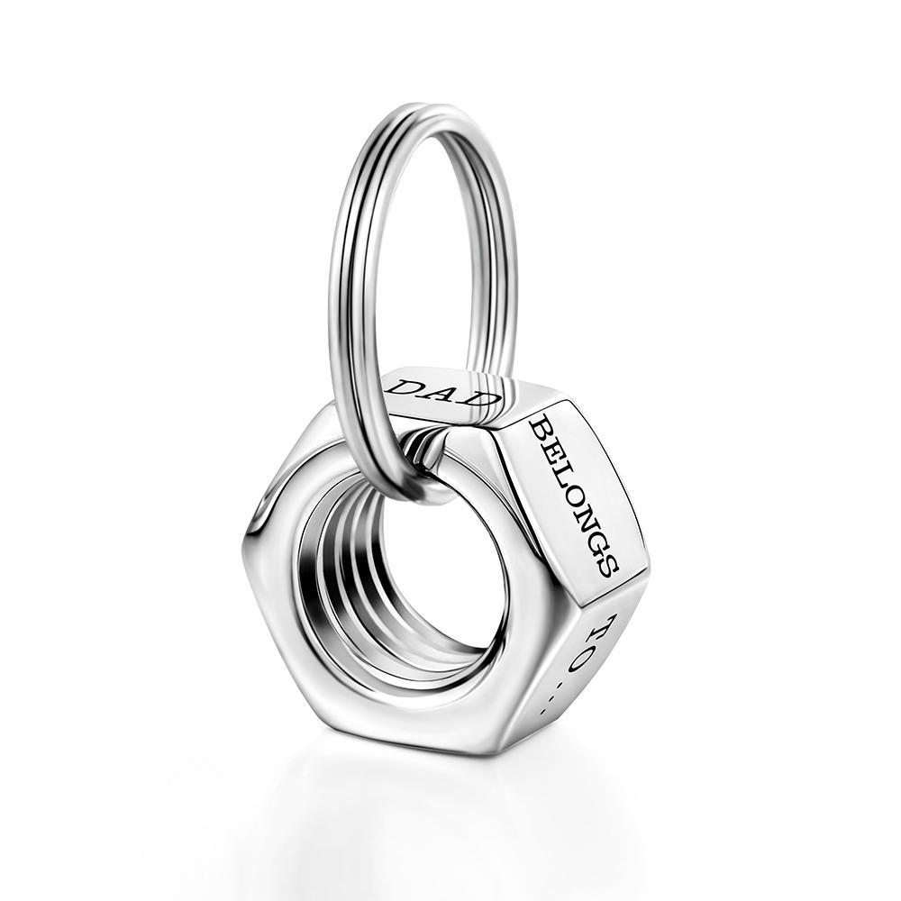 Porte-clés À Écrou À Vis Gravé Personnalisé Pour Hommes