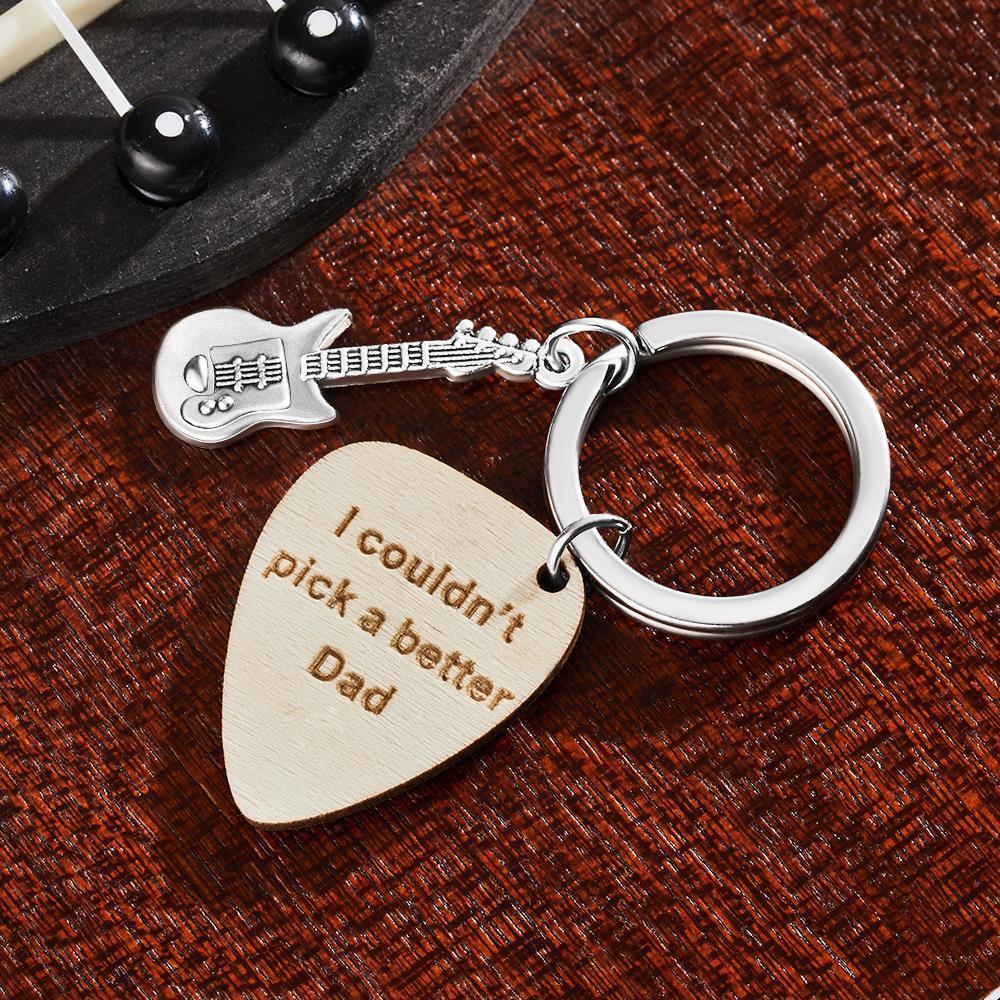 Cadeau De Porte-clés À Plectre Gravé Sur Mesure Pour Papa - soufeelfr