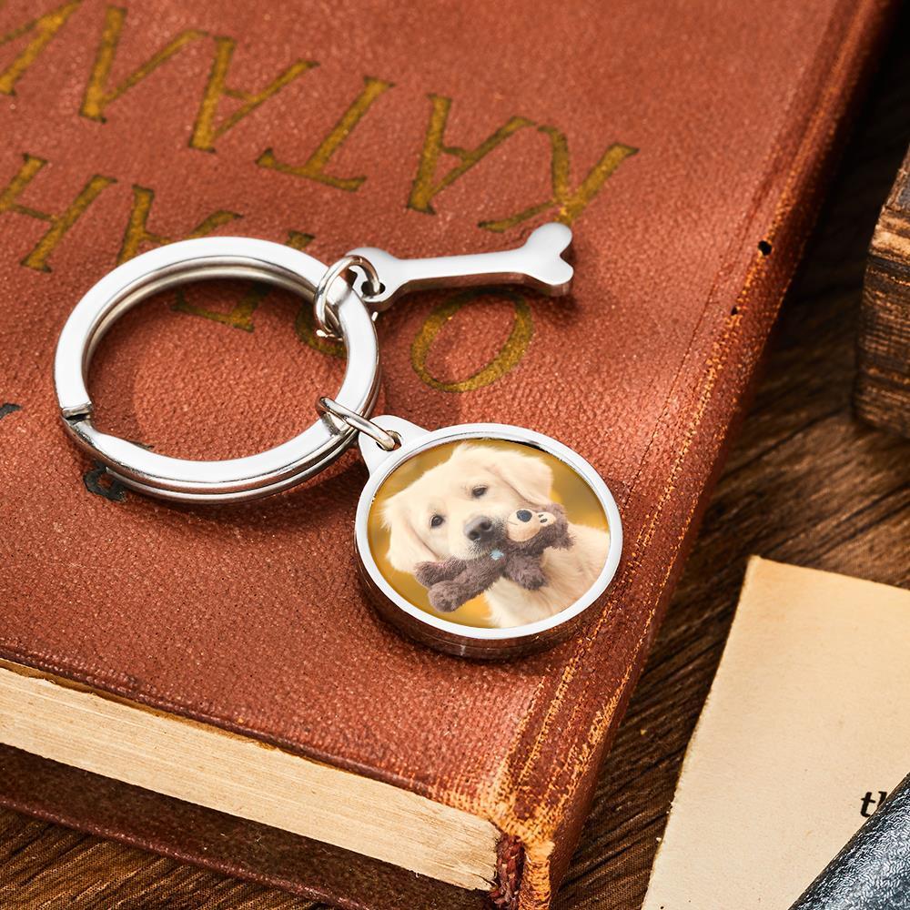 Photo Personnalisée Avec Mot Gravé Porte-clés Photo Pour Animaux De Compagnie Cadeau Personnalisé Porte-clés Chien Pour Lui - soufeelfr