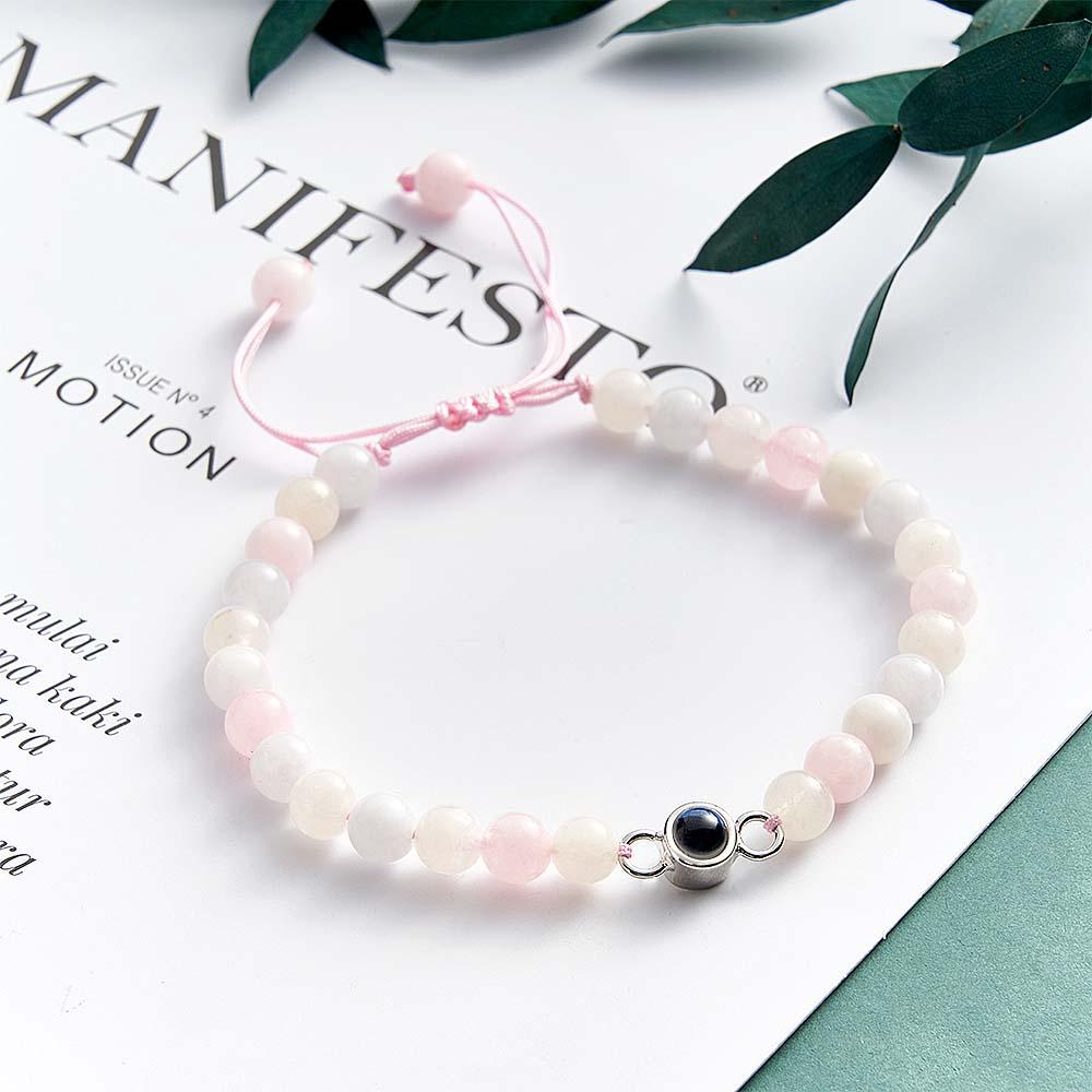 Bracelet De Perles De Projection De Photo Personnalisé Cadeau Sincère Pour Elle - soufeelfr