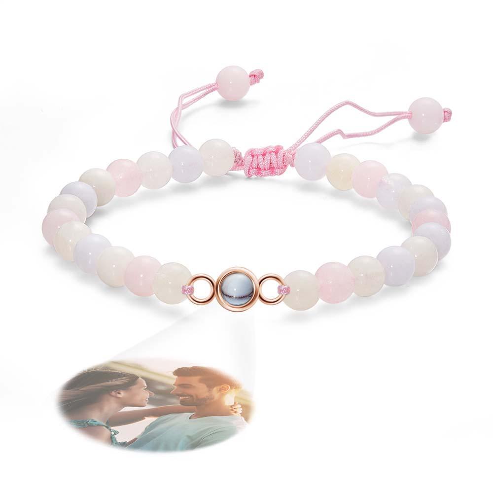 Bracelet De Perles De Projection De Photo Personnalisé Cadeau Sincère Pour Elle - soufeelfr