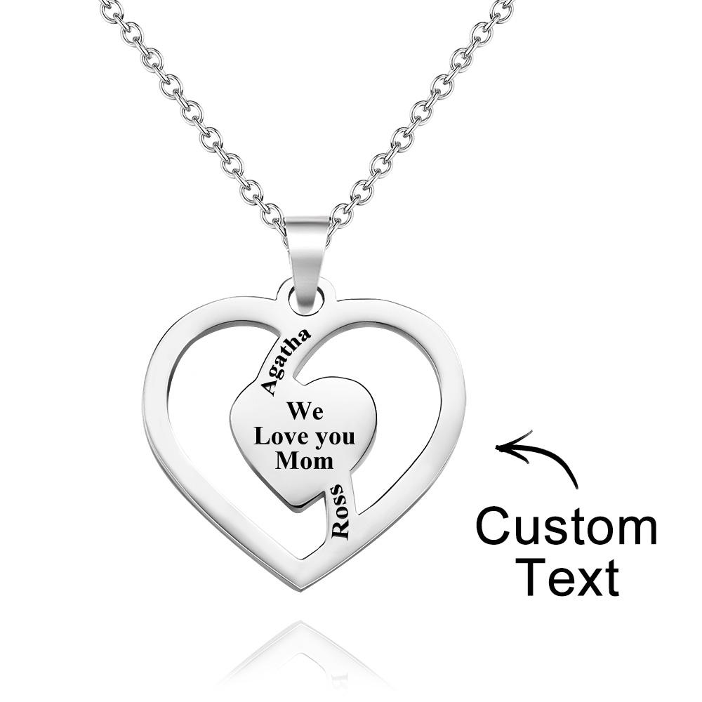Collier De Nom De Famille Personnalisé Bijoux Gravés À La Mode Cadeaux Pour Elle - soufeelfr