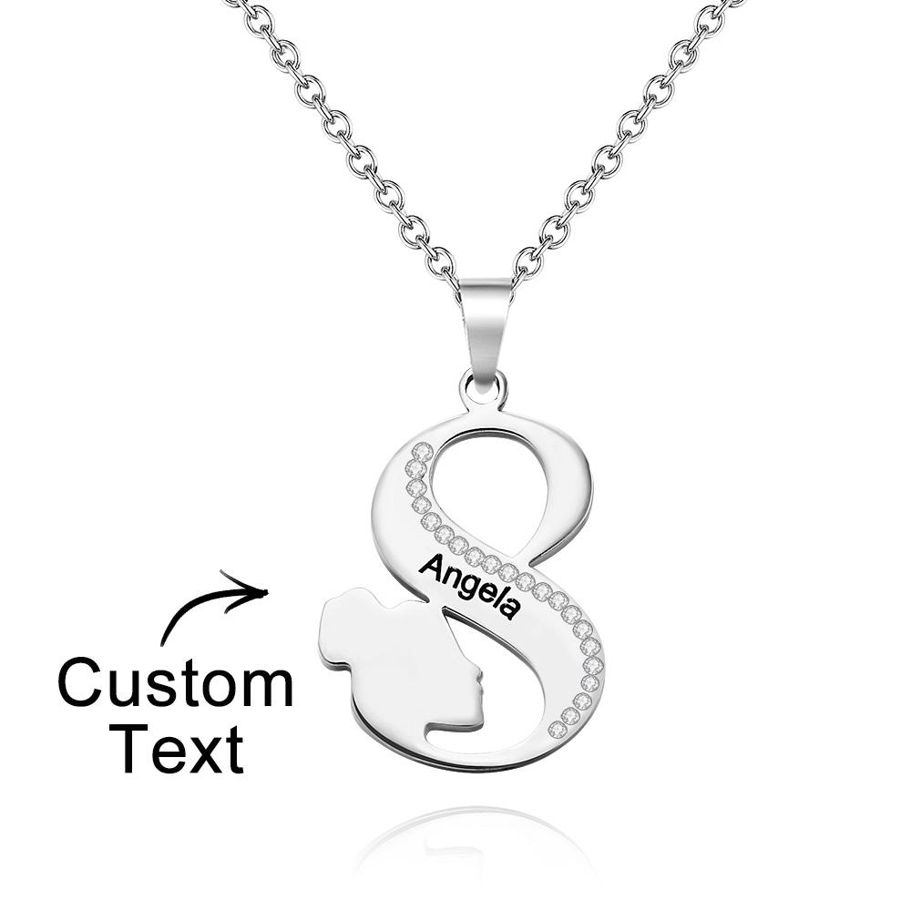 Gravé Femmes S Ligne Strass Collier Élégant Pendentif Bijoux Pour Elle - soufeelfr