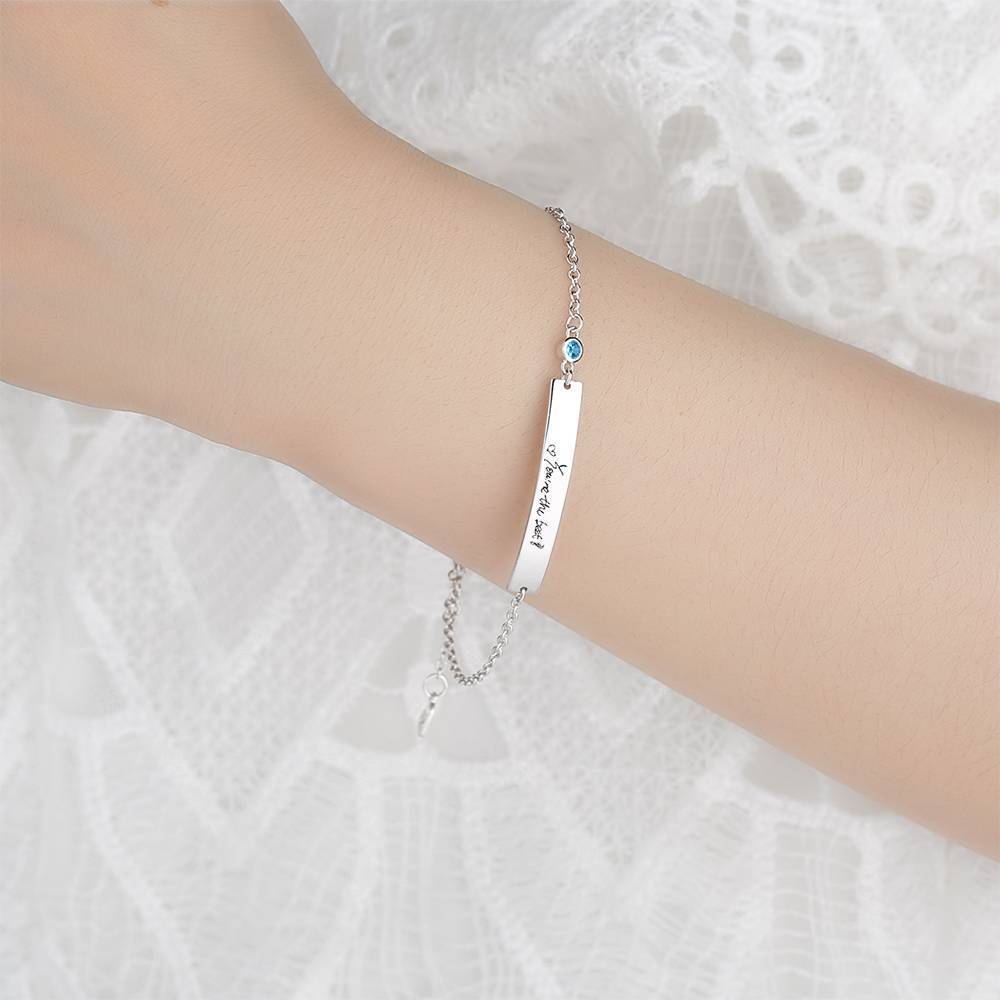 Bracelet Personnalisé Bracelet En Photo Personnalisé, Bracelet Avec écriture Manuscrite - Argent