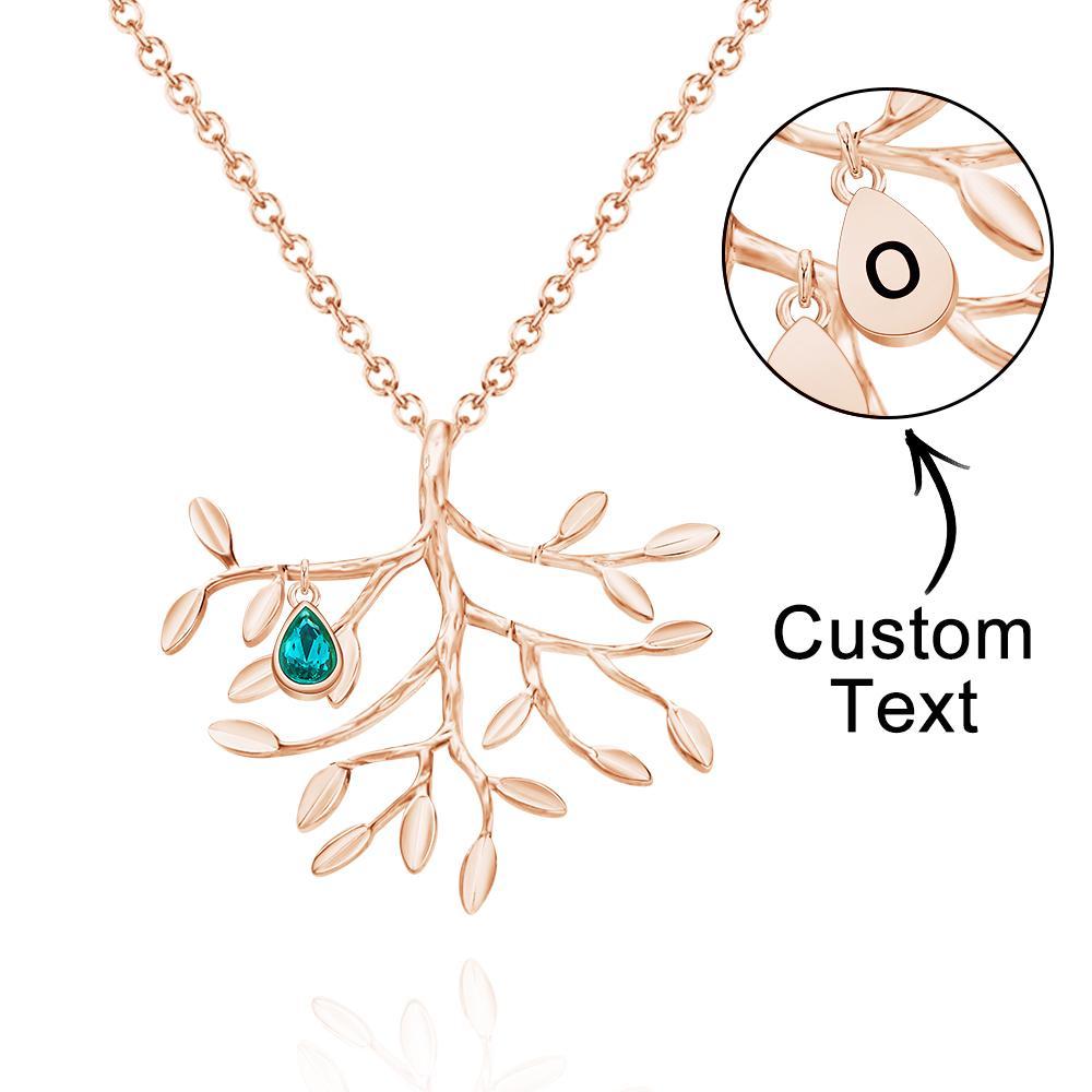 Collier Gravé Pierre De Naissance Personnalisée Collier Arbre Généalogique Cadeau Pour Elle - soufeelfr