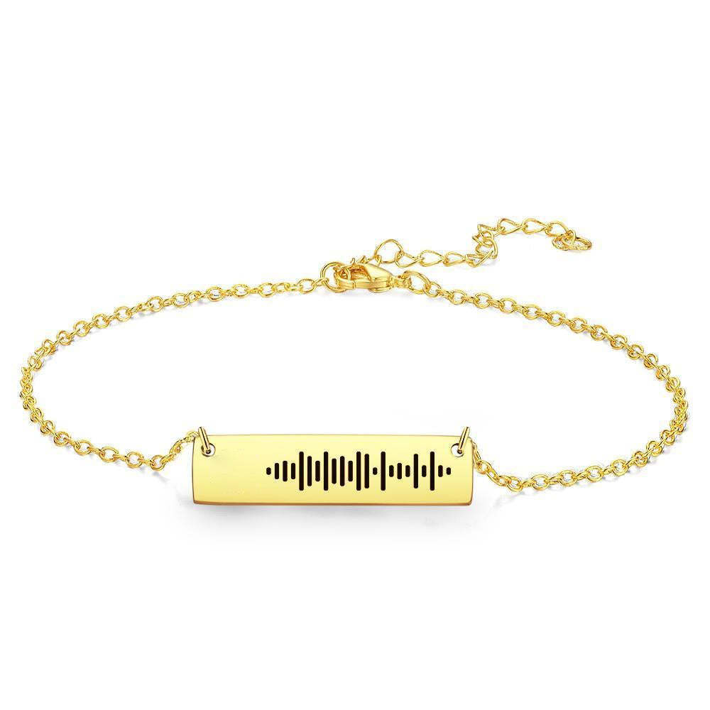 Scannable Music Code Cheville Musique Chanson Préférée Gravé Bar Cheville Or Rose Cadeaux D'anniversaire