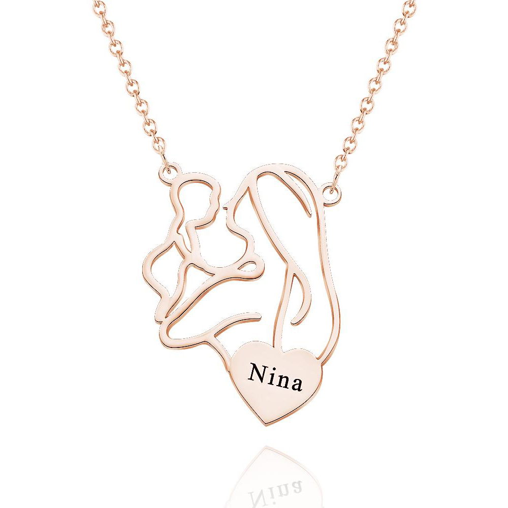 Gravé Maman Bébé Collier Personnalisé Maman Collier Famille Bijoux Cadeaux Pour Mère