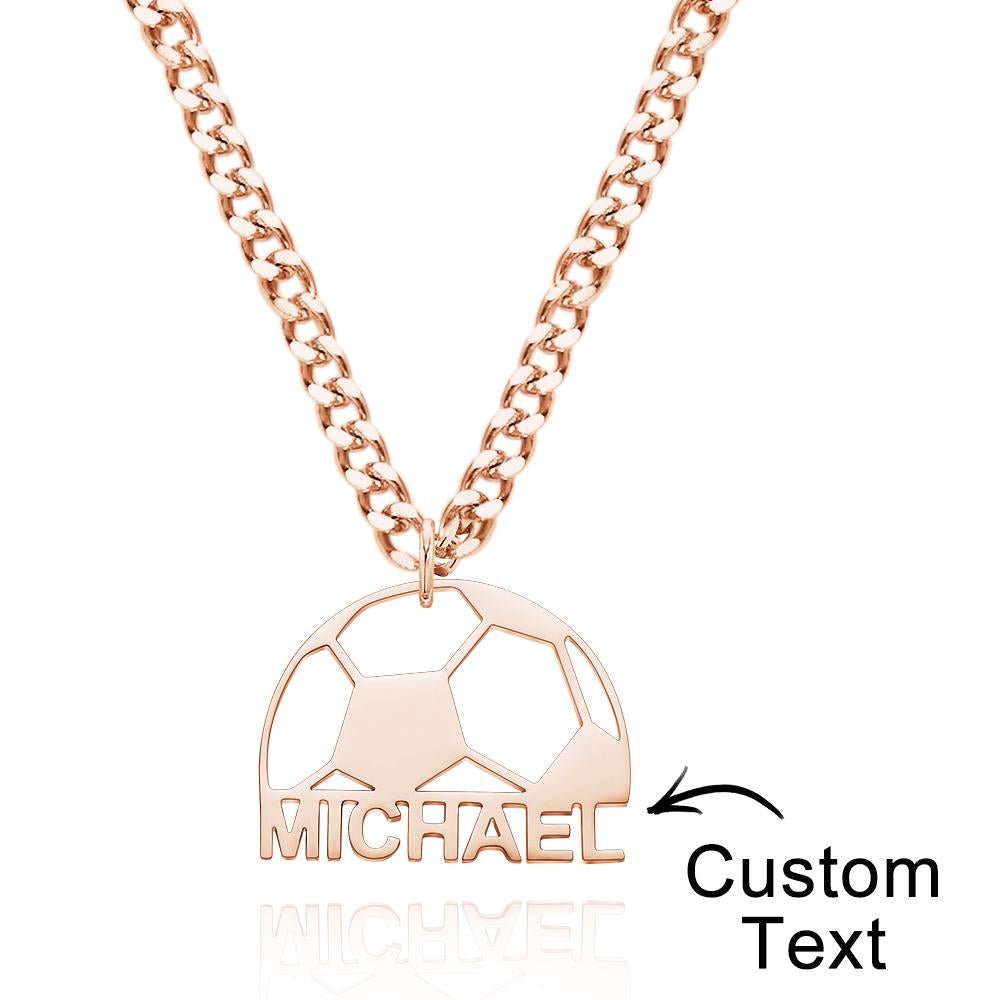 Collier Prenom Collier De Nom De Football Gravé Personnalisé Cadeau Spécial Pour Lui