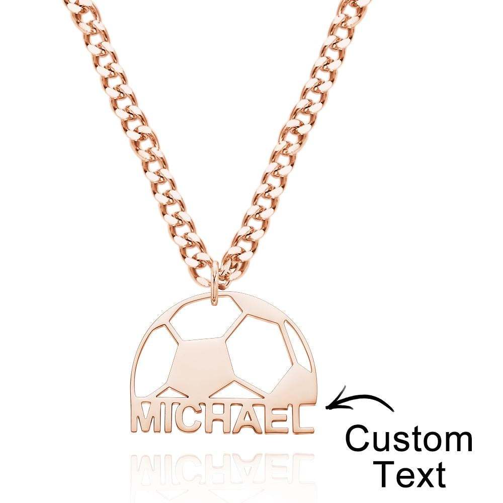 Collier Prenom Collier De Nom De Football Gravé Personnalisé Cadeau Spécial Pour Lui